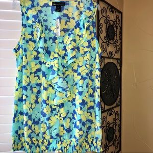 Lane Bryant | Sleeveless ruffled floral blouse